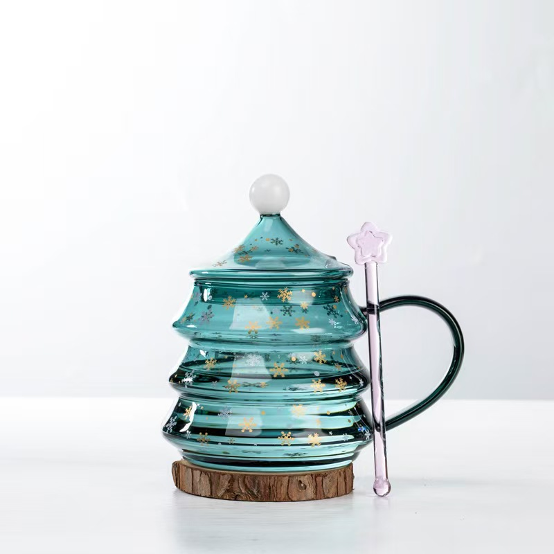 High Borosilicate Double-Layer Heat-Resistant Glass Coffee Cups, Christmas Drink Gifts, Microwave and Dishwasher Safe