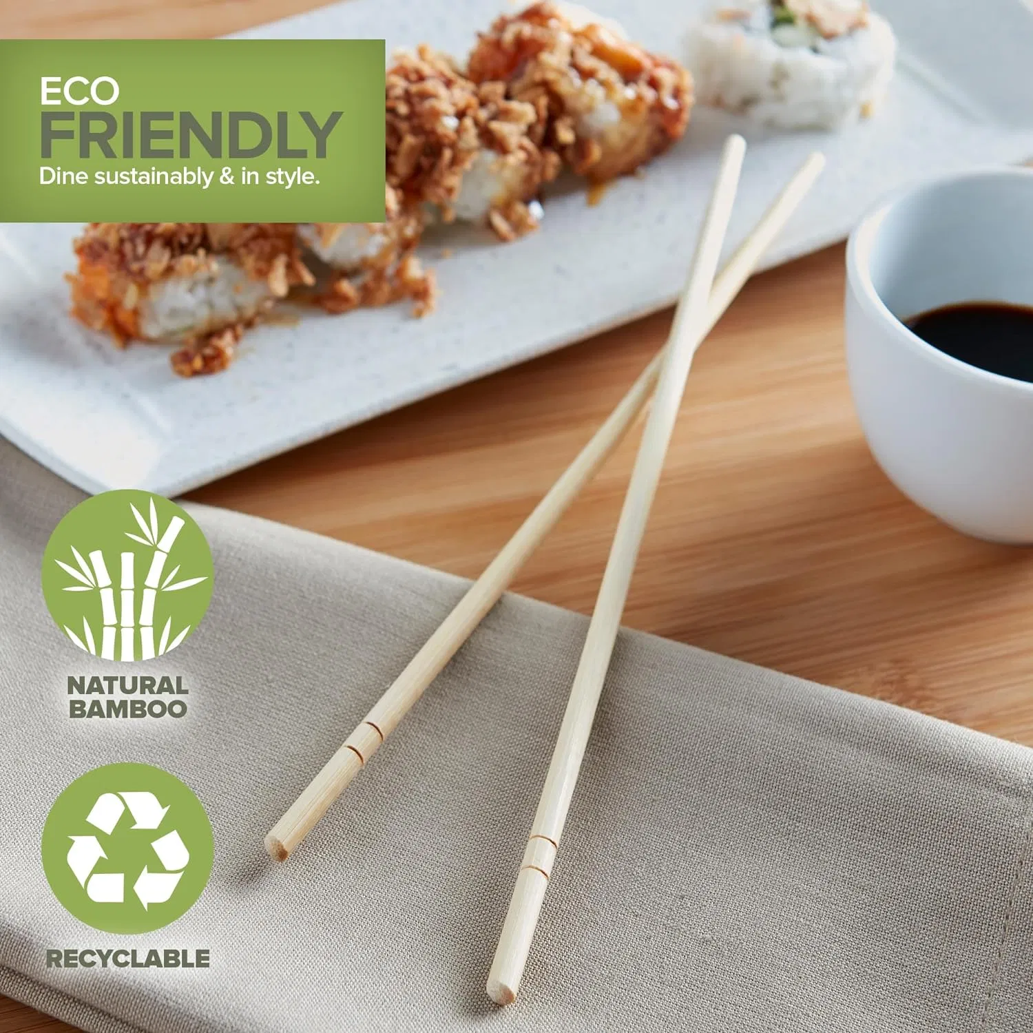 Round Separated Disposable Chopsticks Bamboo Chinese Chopsticks Customizable Packaging