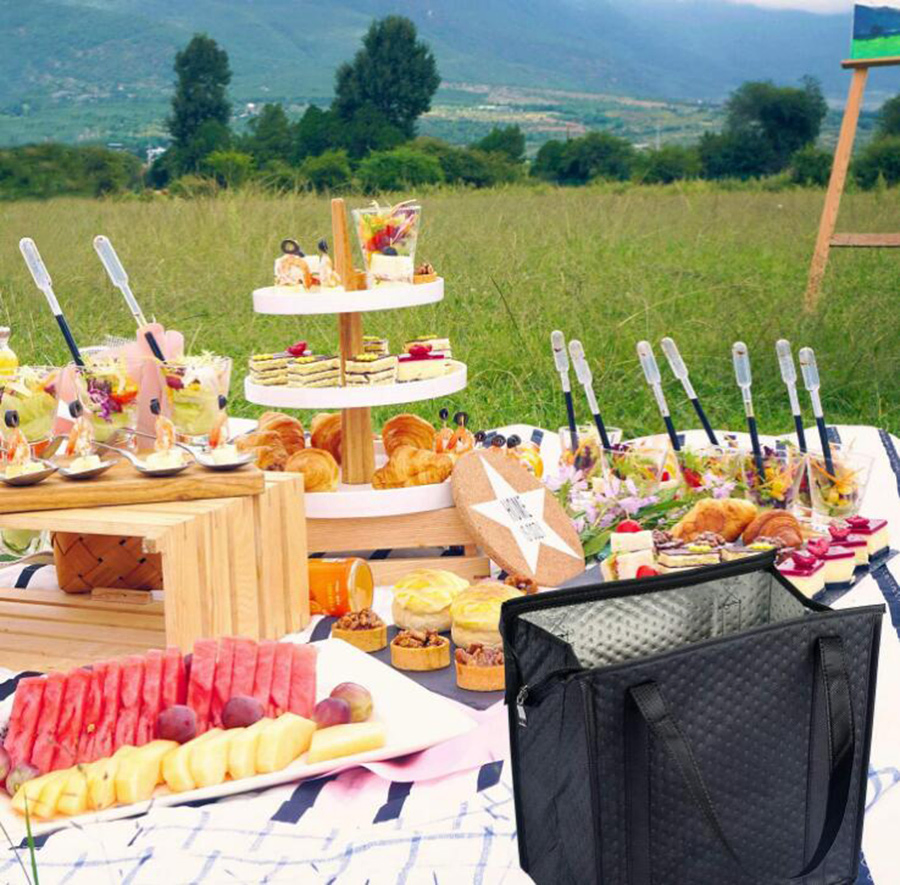 Refrigerator Grocery Cooler Insulated Bags with Zipper