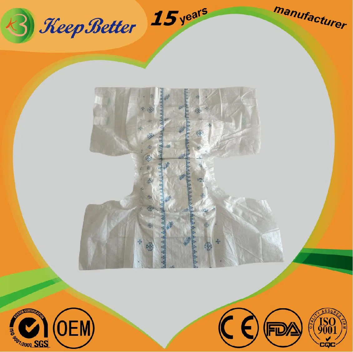 OEM Magic Tape Clothlike Backsheet Medical Care Personal Hygiene Incontinence Bulk Products Adult Brief Diaper M L XL XXL