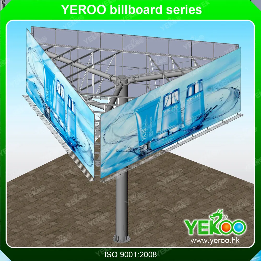 Road Aluminium Triangle Scrolling Advertising Sign Lighting Trivision Billboard