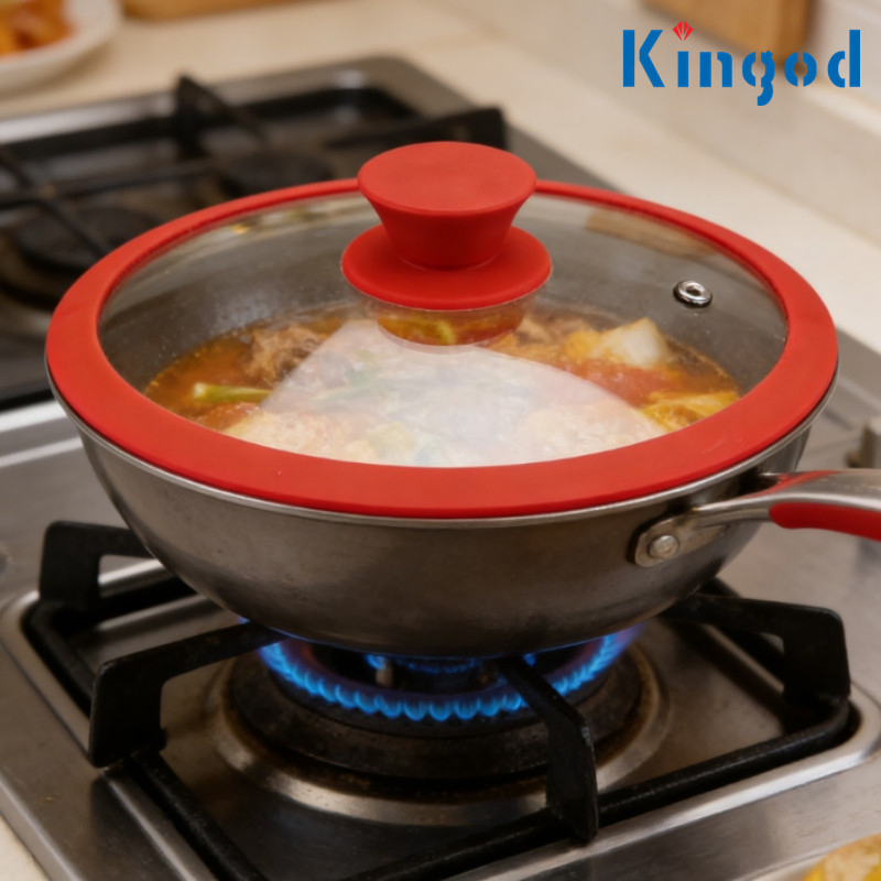 Силиконовая крышка для кастрюли с обтюрацией