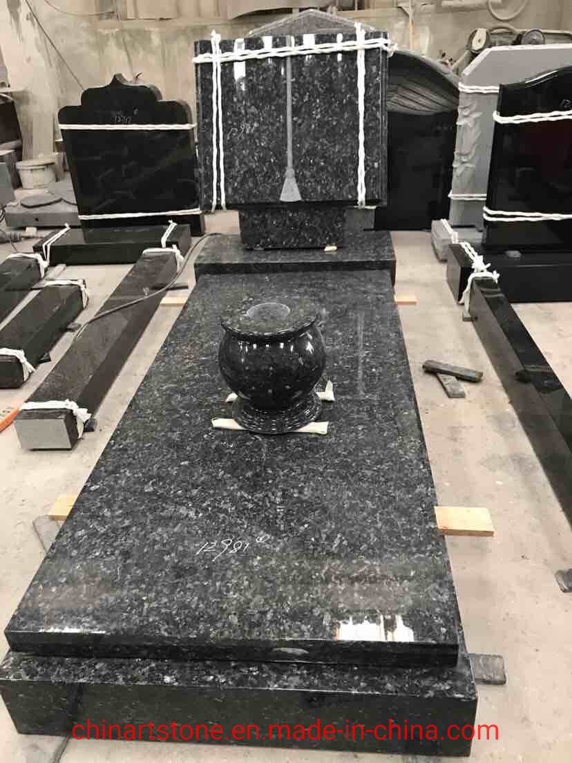 Nature Black White Blue Green Granite Tombstone for Cemetery Grave