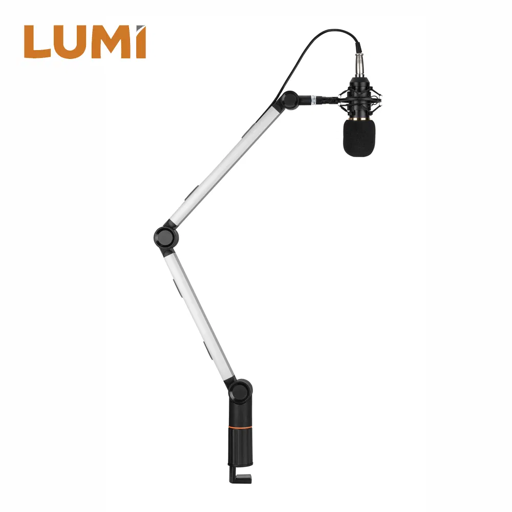 Customized Microphone Boom Stand with Adjustable Scissor Arm for Youtuber Karaoke Gaming Recording