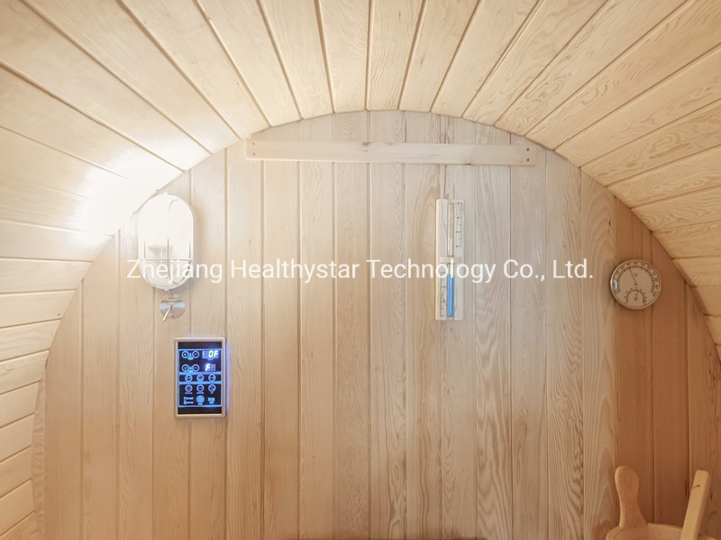 4 Person Redwood Outdoors Barrel Sauna with Rain Cover