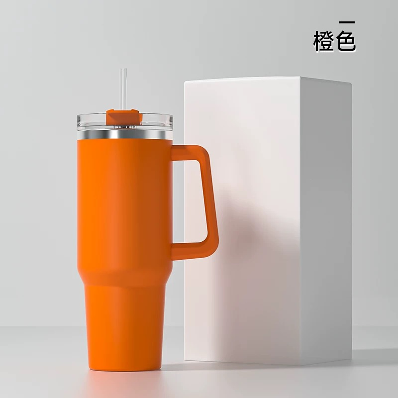 New Ice King Cup Handle Cup Insulated Cup 304 Stainless Steel Straw Car Cup