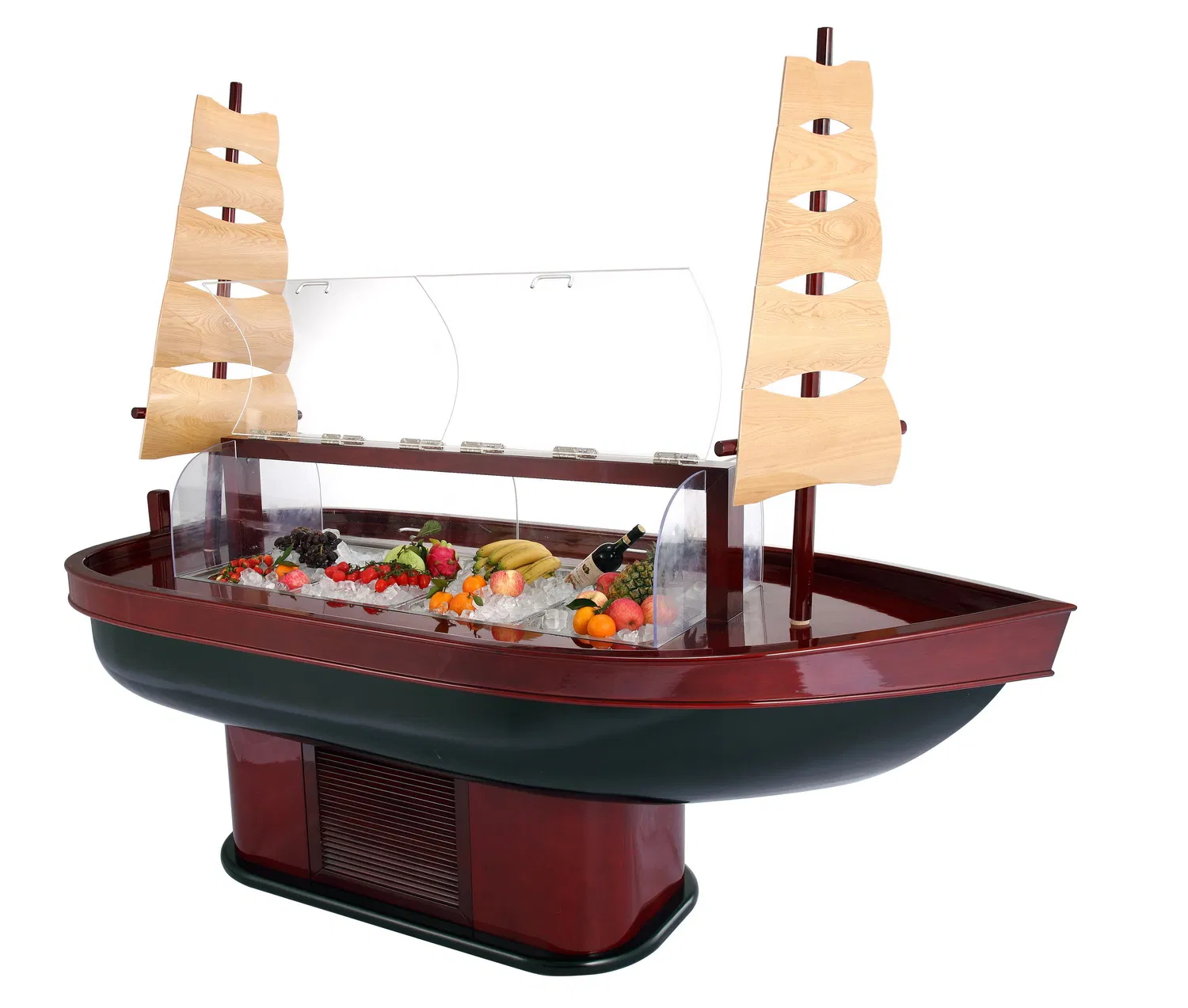 H-Cy2350FL4 Luxury Barque Wooden Salad Bar Refrigerator