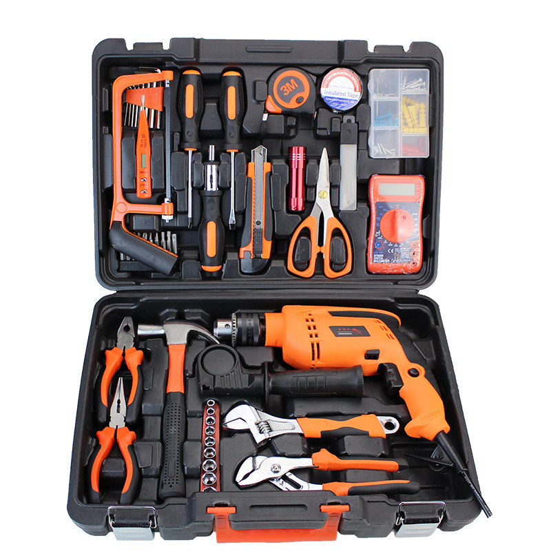 Auto Car Repairing Power Combo Tool 810W Hammer Drill Kit Household 12V Lithium Electric Impact Drill Bit Kits Set