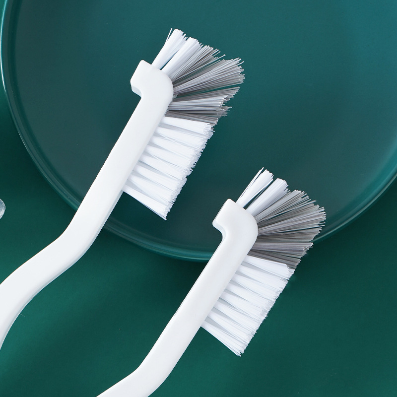 Multi Functional White Plastic Kitchen Cleaning Brush for Cup Food Gap Basket Sink