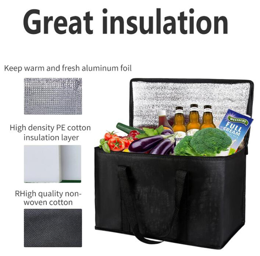 2-Pack XL-Large Reusable Collapsible Shopping Insulated Bags