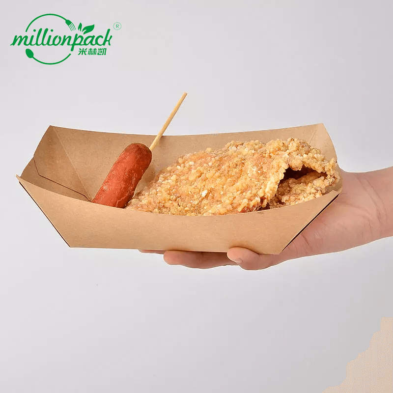 Disposable Kraft Food Tray for Fast Casual Dining and Takeout Meals