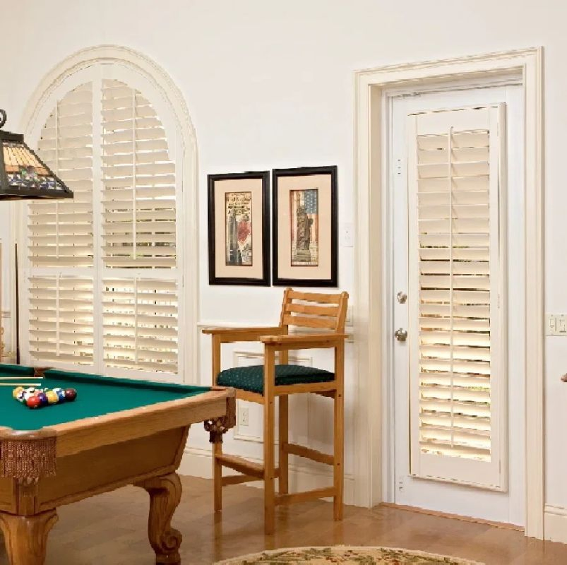 Customized Wood Window Shutters Factory Price Built-in Electric Horizontal Format