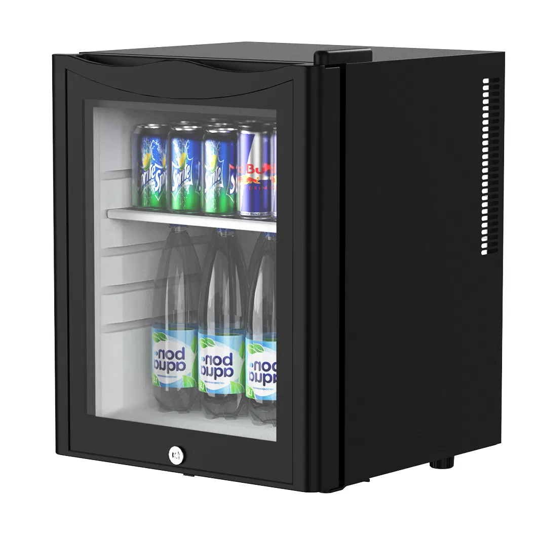 25L Mini Fridge Compact Double Layered Glass Door Refrigerator Portable Noise Free Bar Hotel Small Space