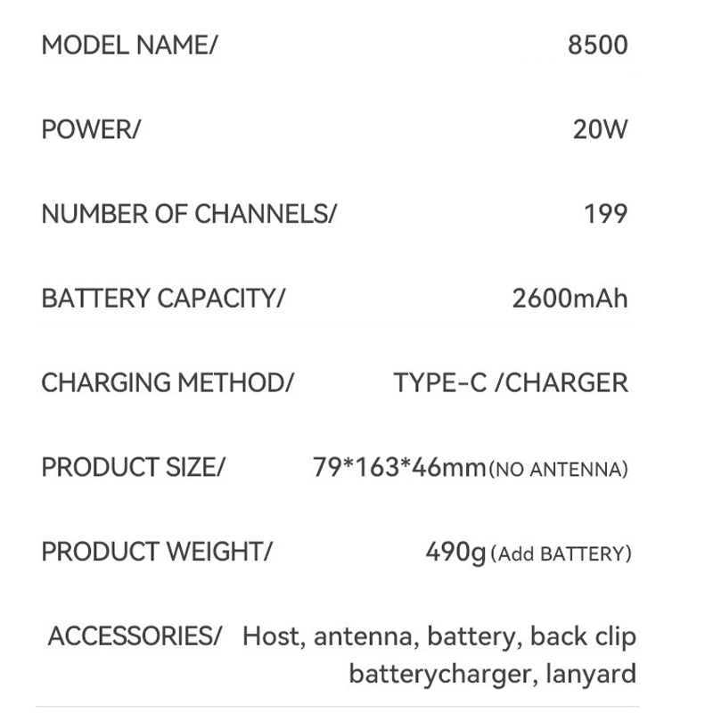 Phexnn VHF UHF Dual Frequency Ham Radio Flashlight Reverse Charging Intercom 20W Outdoor Industrial High Power Walkie Talkie