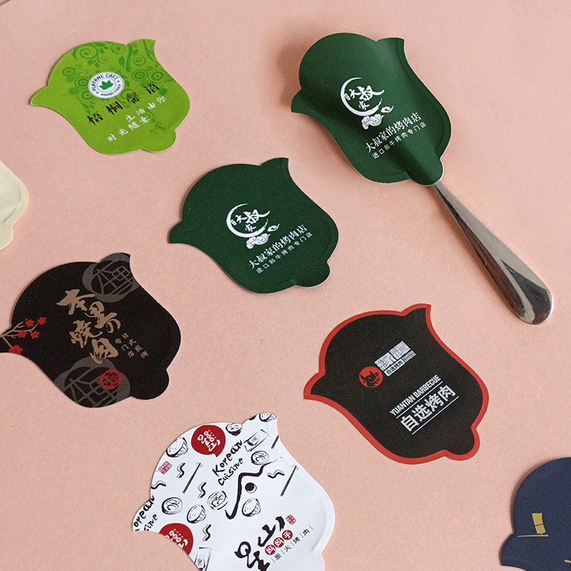 Custom Logo Spoon Cutlery Paper Bag Sleeve Cover Disposable Restaurant Hotel Knife Fork Flatware Silverware Paper Pouch Pocket