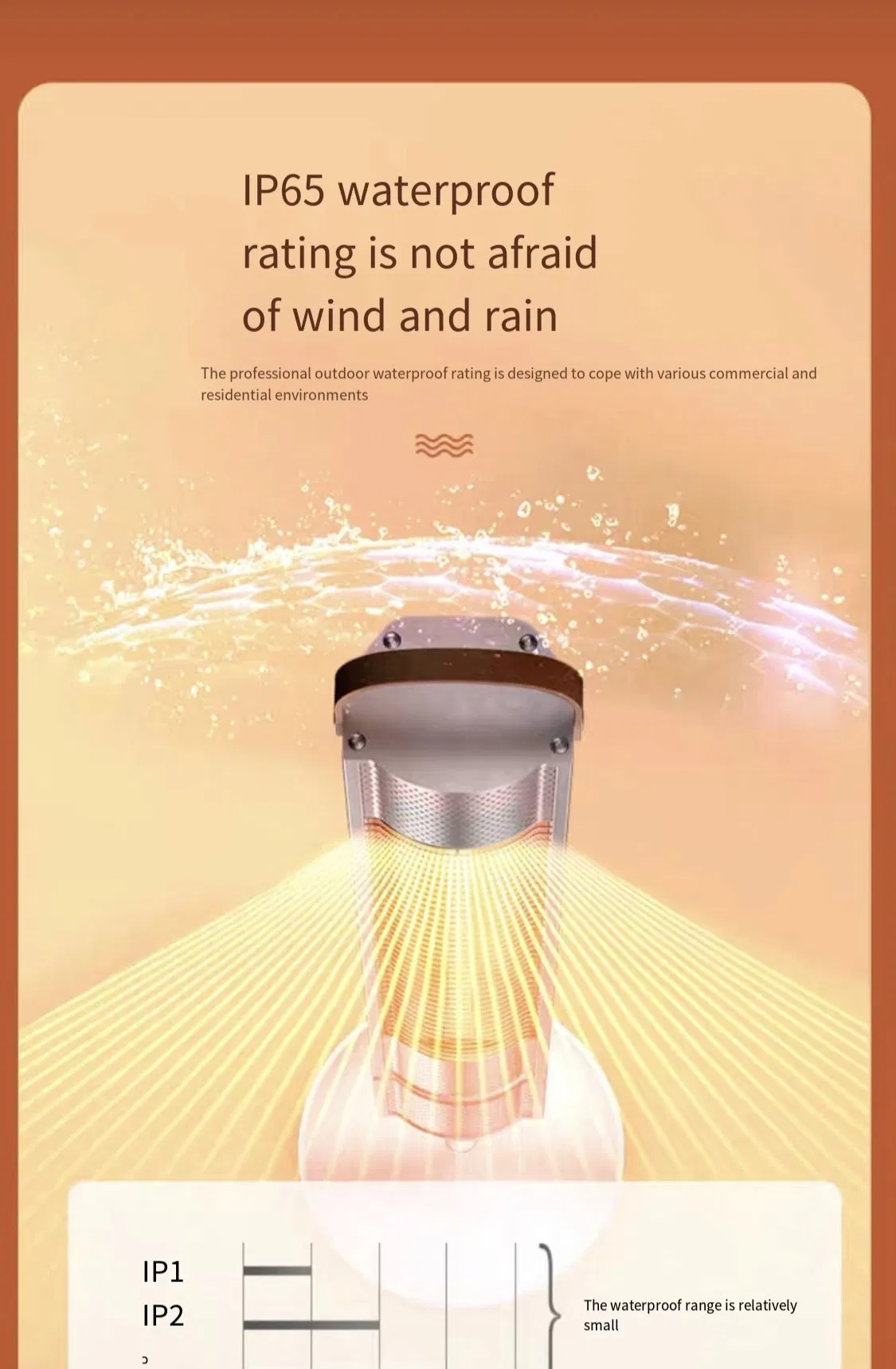 Outdoor Vertical Remote Control Aluminum Alloy Body Flame Retardant Prevention Heater