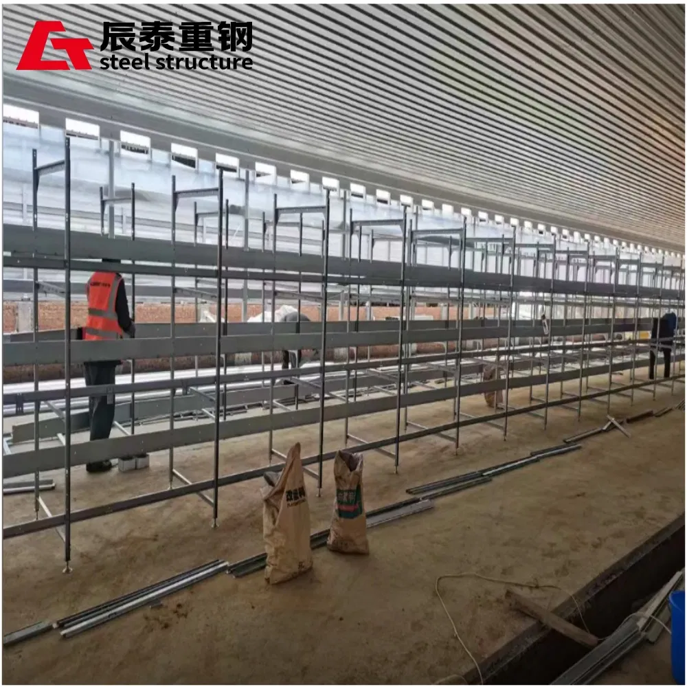 Factory Prefabricated High-Efficiency Installation of Large-Span Galvanized H-Shaped Steel Structure Metal Frame Farm Buildings.