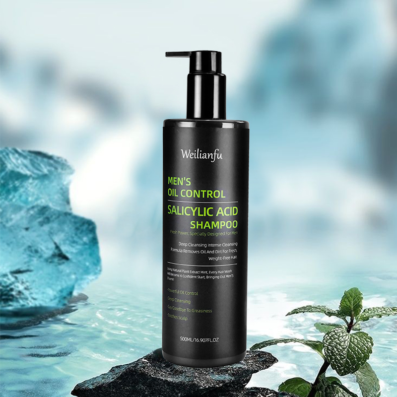 Men's Salicylic Acid Oily Hair Control, Refreshing Scalp Cleanser Hair Shampoo and Conditioner Volume-Boosting Formula for Light and Bouncy Hair Care