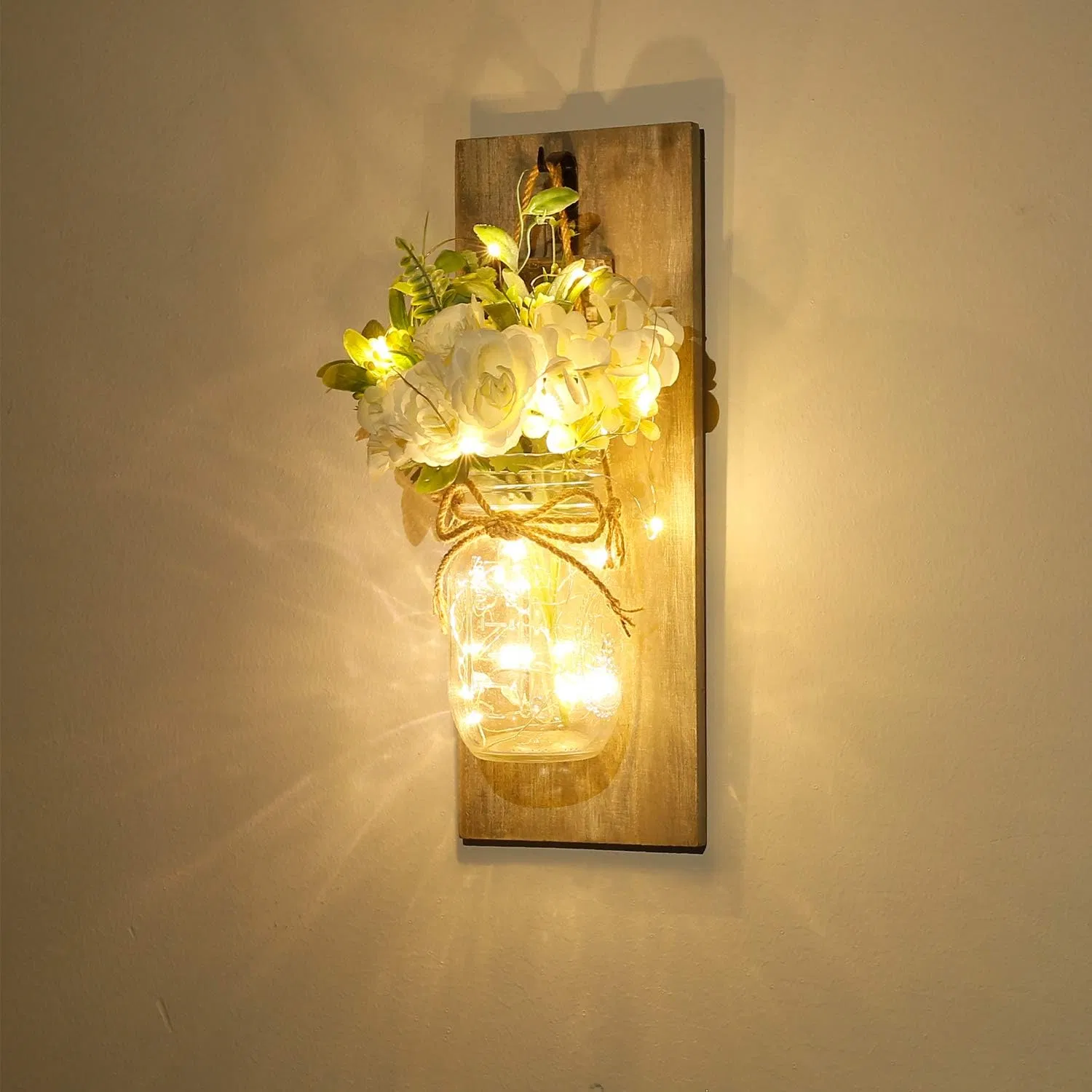 Rustic Wall Sconces Handmade Wall Hanging Design Home Decoration LED Fairy Lights