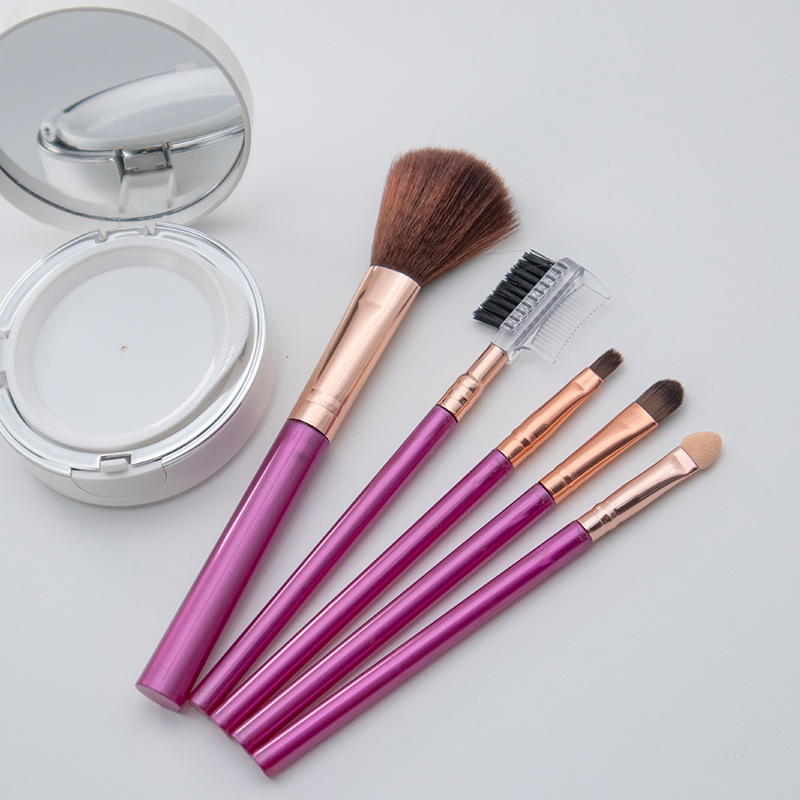 Plastic Handle Portable Eye Shadow Powder Blush Brushes Set Soft Hair Cosmetic Makeup Brush