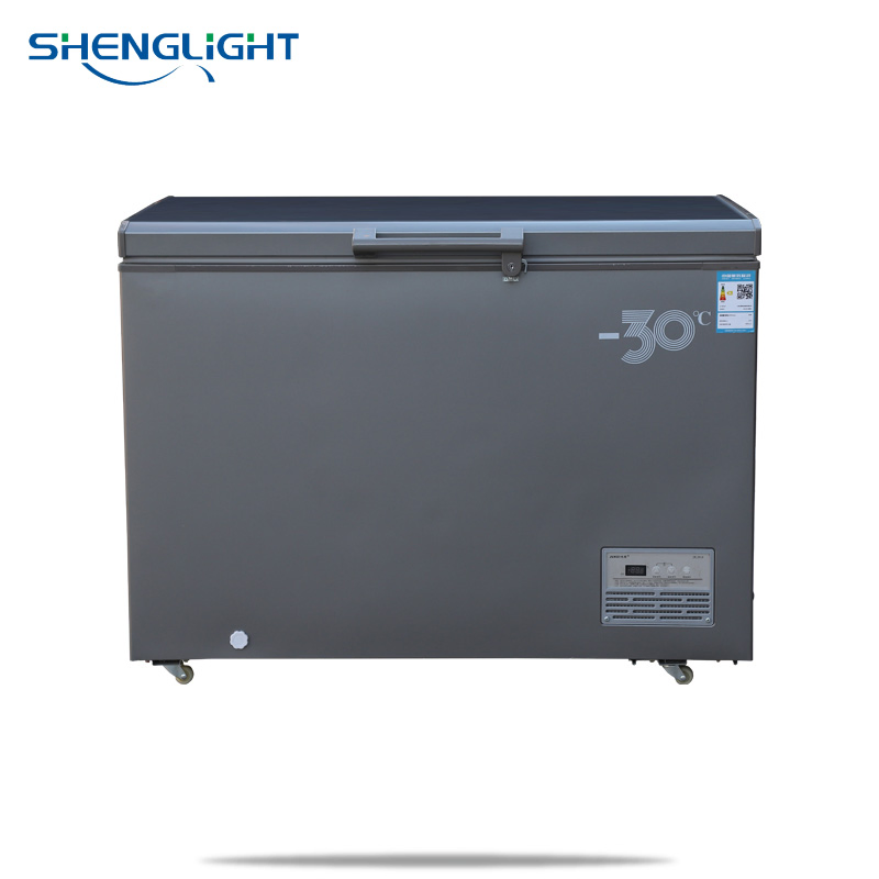 Spacious Three-Door Gray Deep Freezer for Efficient Storage