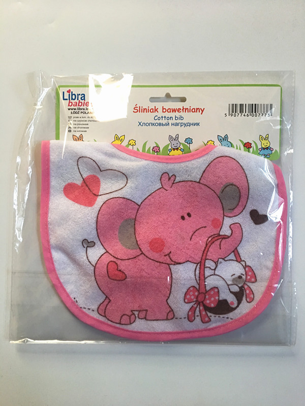 OEM Custom Logo Printed Promotional Advertising Cotton Terry Baby Bib Adjustable Drool Bibs