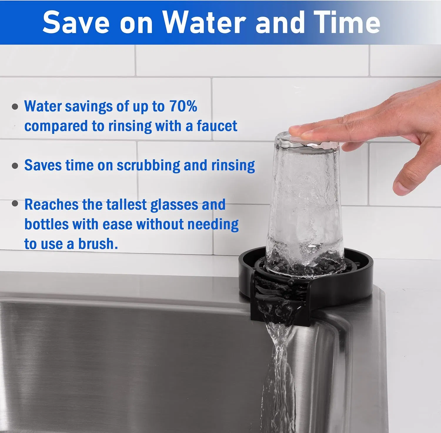 High Pressure Automatic Cup Washer Cleaning Glass Rinser Hot Sale Commercial Bar Cafe Bottle Cleaner