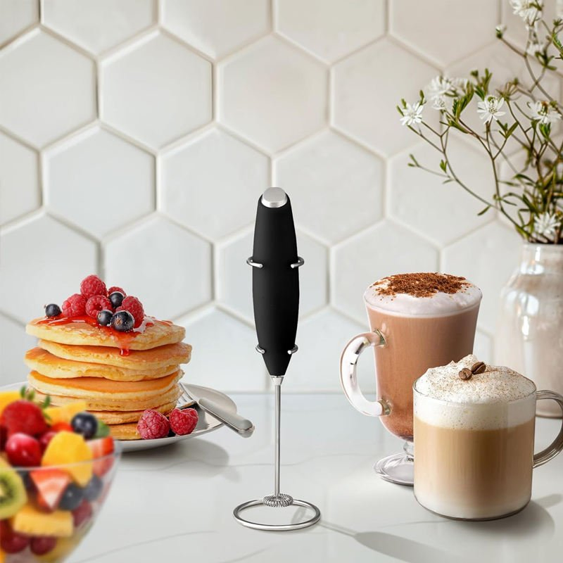 High-Efficiency 2AA-Battery - Powered Milk Frother - Make Creamy Froth in Seconds!