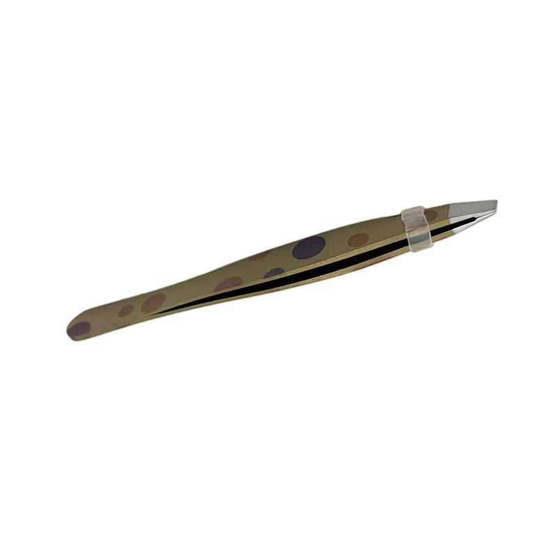 Colored Fashionable Beauty Tool Stainless Steel Flat Eyebrow Tweezer for Eyelash Grafting