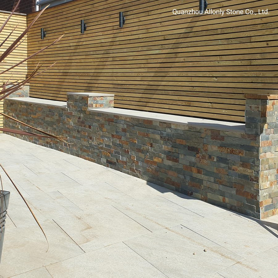 China Cheap Water Feature Stone Wall Block Slate Retaining Wall Design for Garden