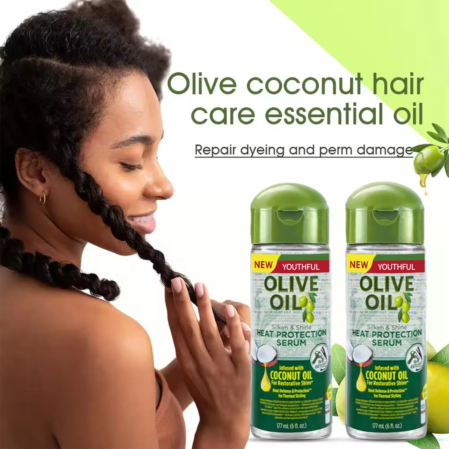 Herbal Olive Oil Hair Oil with Rosemary for Hair Regrowth and Repair