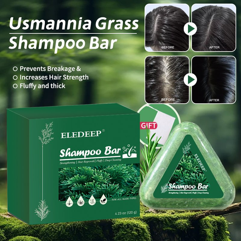 Usmannia Grass Shampoo Bar Herbal Solid Bar Shampoo Soap for Strengthen The Hair Roots Prevention & Moisturizing