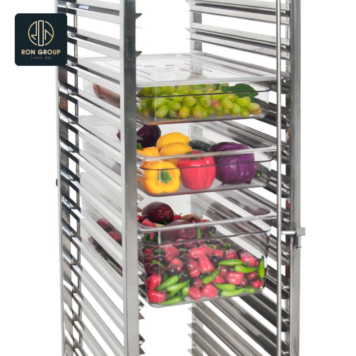 Stainless Steel Gn Pan Service Cart for Commercial Kitchens