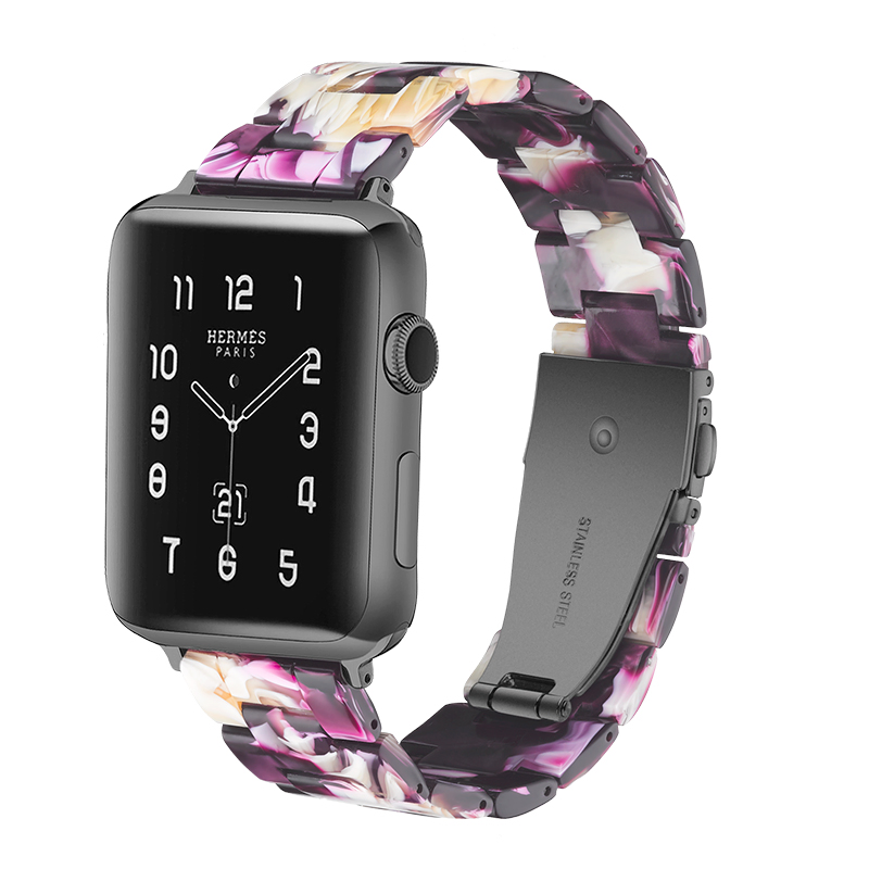 Resin Bands Watch Band 41 mm 40 mm 38 mm 45 mm 44 mm 42 mm, Stylish Lightweight Wristband Bracelet for Apple Watch Women
