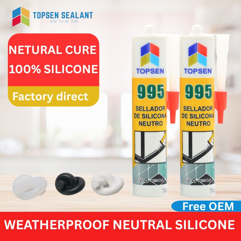 High-Performance Topsen 995 Weatherproof Silicone Sealant for Indoor Outdoor Use