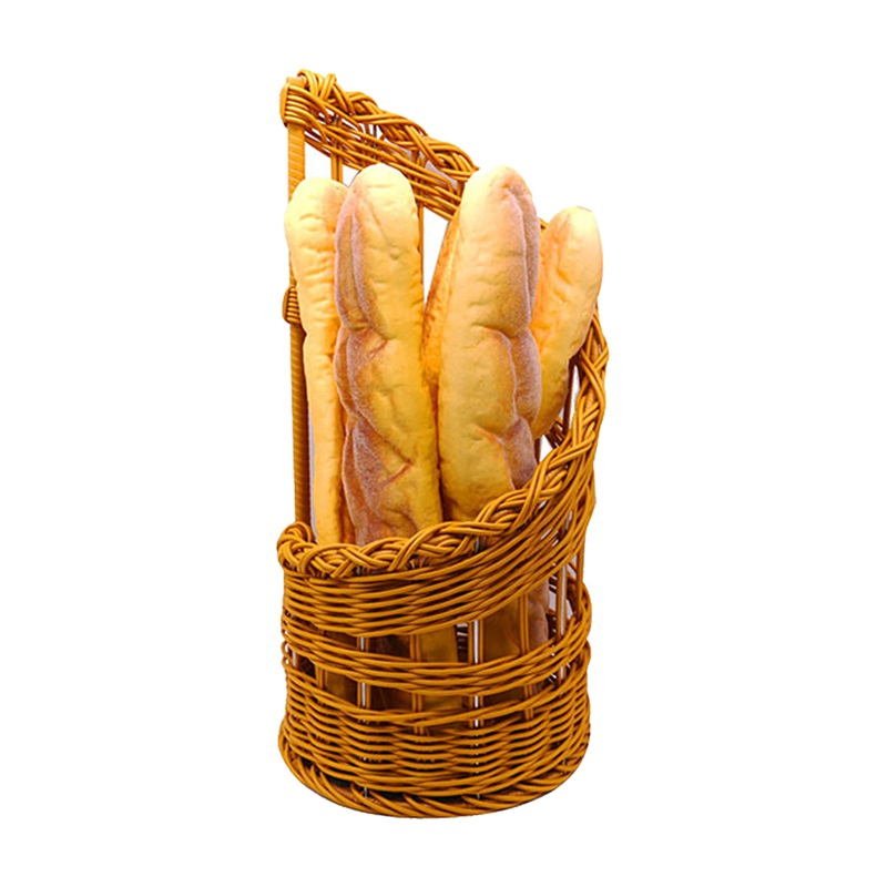Kitchen Restaurant Buffet Natural Rattan Storage Baskets Bread Basket with Cover