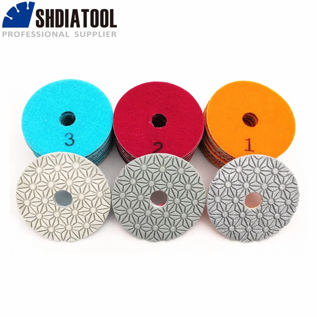 4inch 3 Steps Diamond Wet Marble Ceramic Had Polishing Pad Sanding Disc Polishing Discs