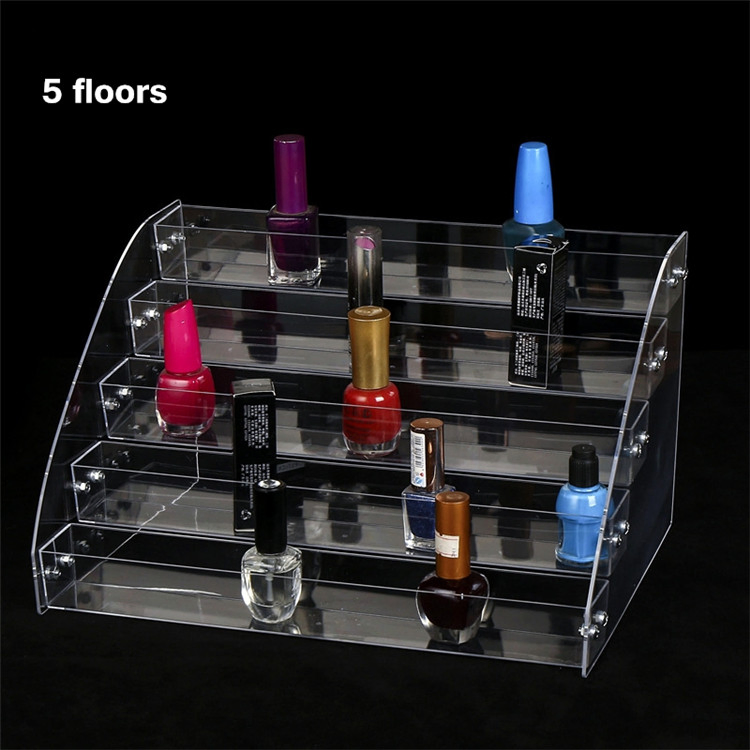 Customized High Quality Nail Polish Shelf Popular Nail Salon Clear Triangle Storage Rack Nail Polish Display Stand