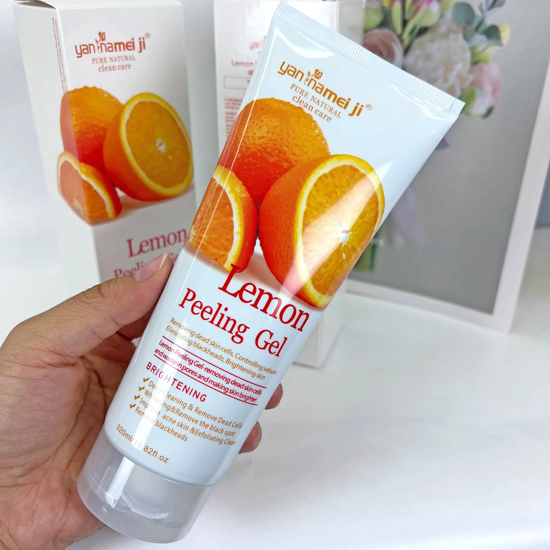 Private Label Moisturizing Lemon Exfoliating Aqua Peeling Gel Facial Scrub