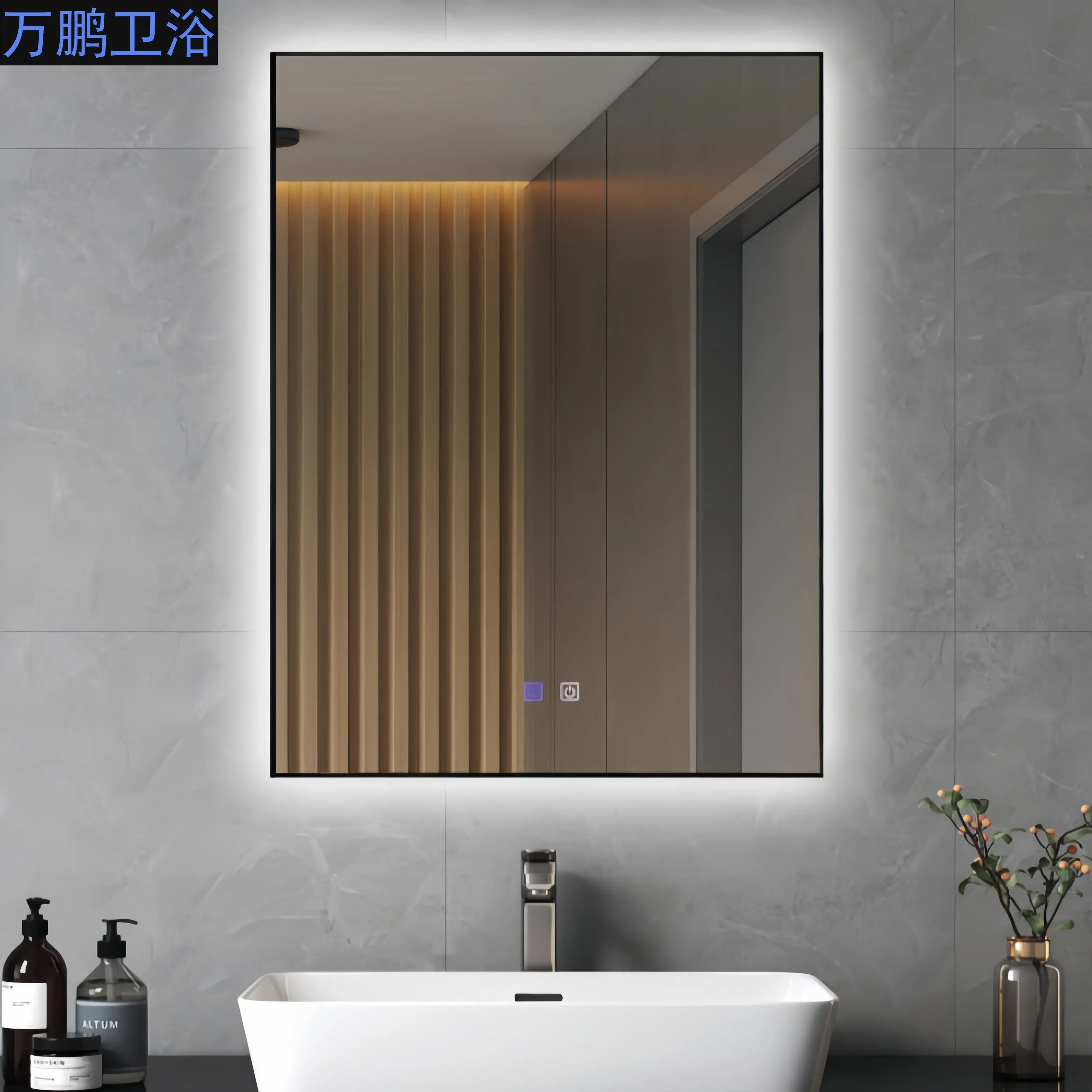 5mm Aluminum Silver Free-Copper Metal Frame Hotel Home Smart Glass LED Mirrors