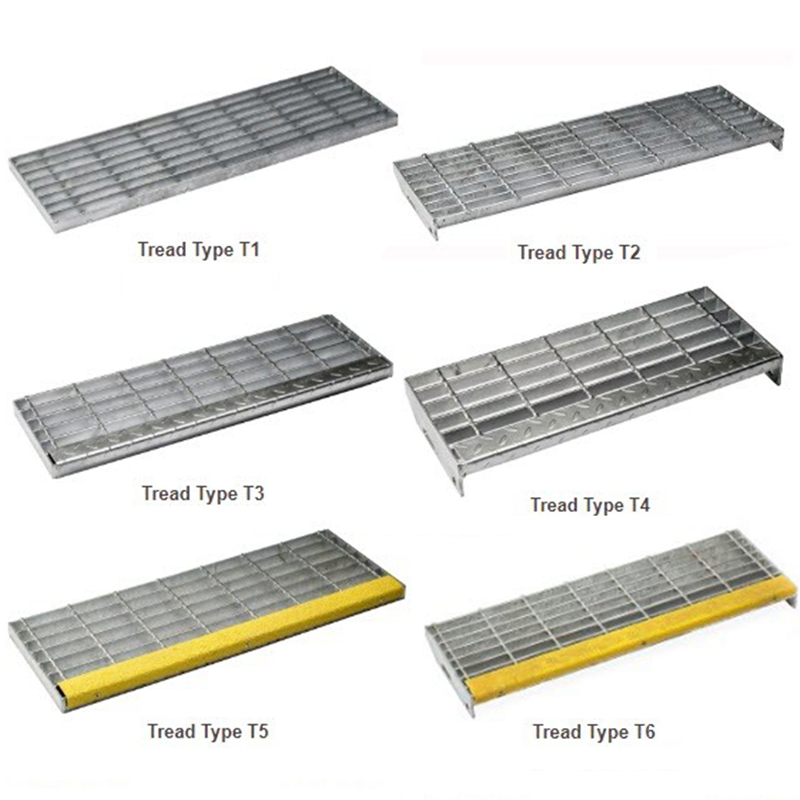 Factory OEM Anti-Slip Galvanized Steel Stair Treads Bar Grating for Outdoor / Warehouse/ Platform Stairway