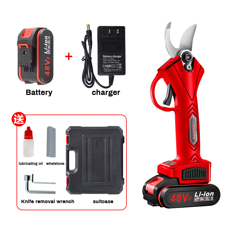 Cordless Electric Pruning Shears, Professional Brushless Electric Secateurs Electric Pruner Branch Cutter, with 1.6 Inch (40mm) Cutting Diameter