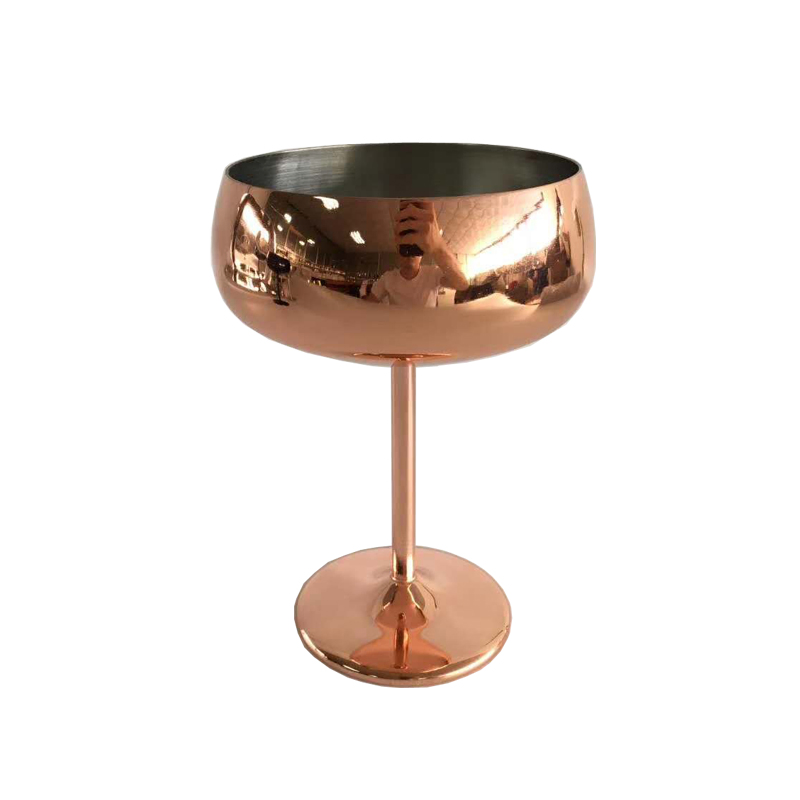 Antique Metal Copper Stainless Steel Wine Cocktail Glasses Martini Glass Champagne Cups