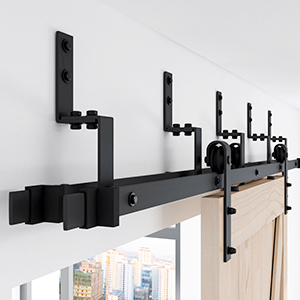 Amazon Hot Sale Double Door Single Track Bypass Sliding Barn Door Hardware