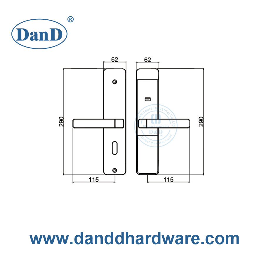 Miface Card Stainless Steel Electronic Keyless Room Security Smart Hotel Door-Locks