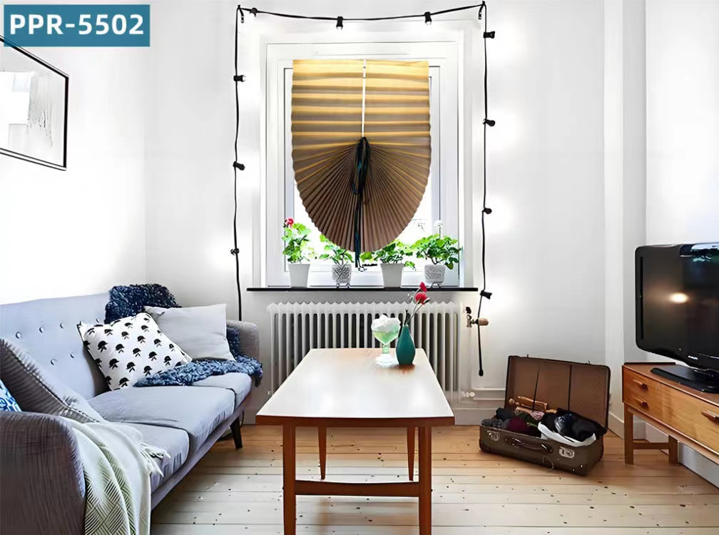 Polypropylene with Ribbon, Pleated Semi-Shading Curtain PPR5502, Can Be Cut and Pasted