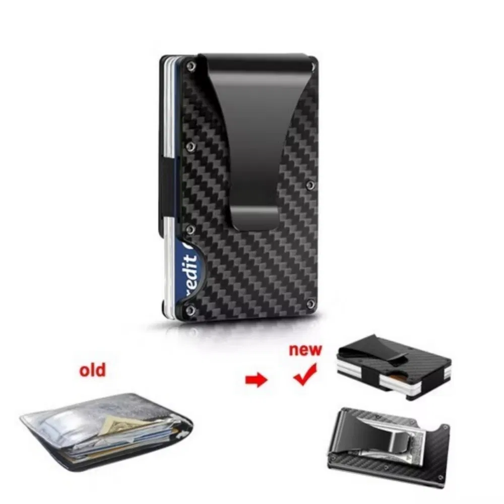 Минималистичный кошелек из карбона с защитой RFID