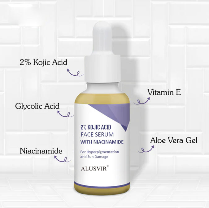 2% Kojic Acid Niacinamide Glycolic Acid Brighten Facial Serum