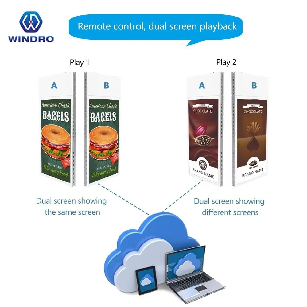 Двусторонний 55'' LCD дисплей для рекламы с CMS