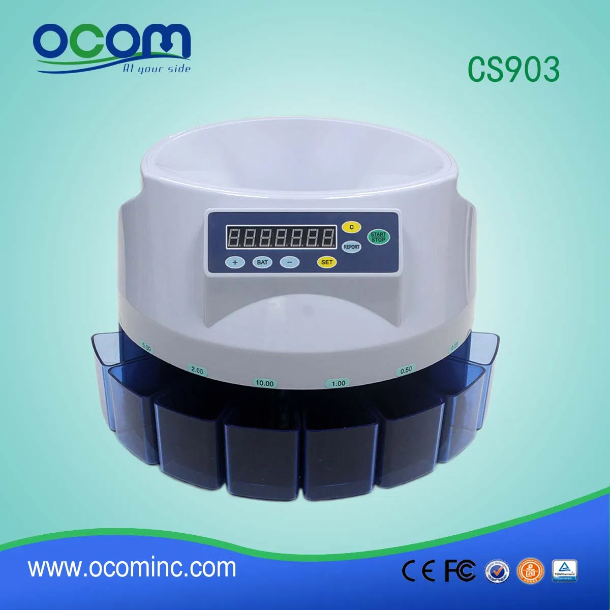 Coin Sorter Counter Machine with 8 Adjustable Holeders CS903